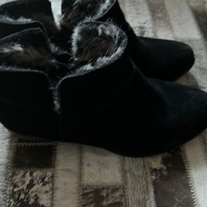 Black suede booties